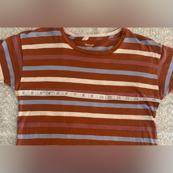 Madewell Blue and Brown Short Sleeve Tee - Picture 4 of 5